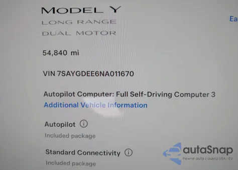 2022 Tesla Model Y Long Range Dual Motor All-Wheel Drive from USA, damaged, VIN 7SAYGDEE6NA011670